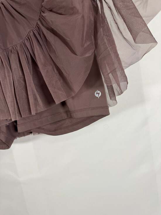 POPFLEX Pirouette Tiered Mesh Skort in Peppercorn, Size XL - Picture 5 of 11